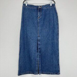 Vintage Old Navy Denim Jean Maxi Skirt 100% Cotton Y2K 90s Bratz Doll Size 12